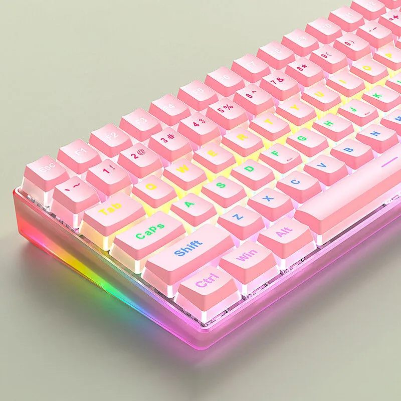 104 Keys Double Skin Milk Pudding PBT Keycap Set OEM Profile Double Color Injection Keycaps for Mechanical Keyboards