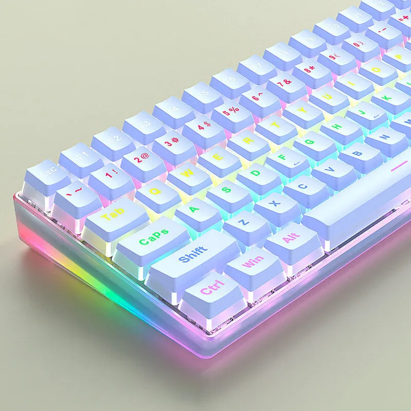 104 Keys Double Skin Milk Pudding PBT Keycap Set OEM Profile Double Color Injection Keycaps for Mechanical Keyboards