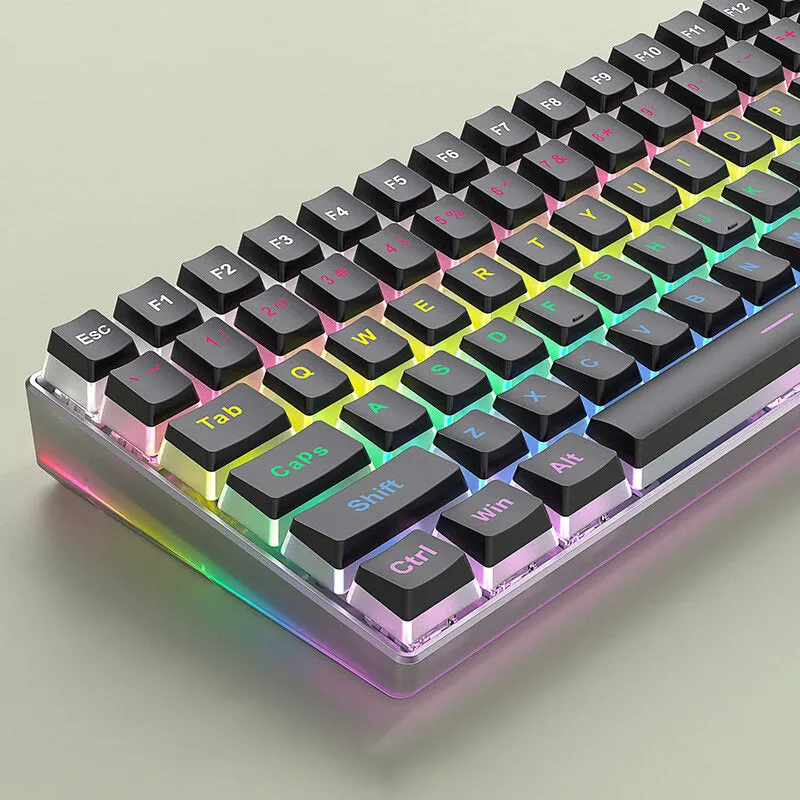 104 Keys Double Skin Milk Pudding PBT Keycap Set OEM Profile Double Color Injection Keycaps for Mechanical Keyboards