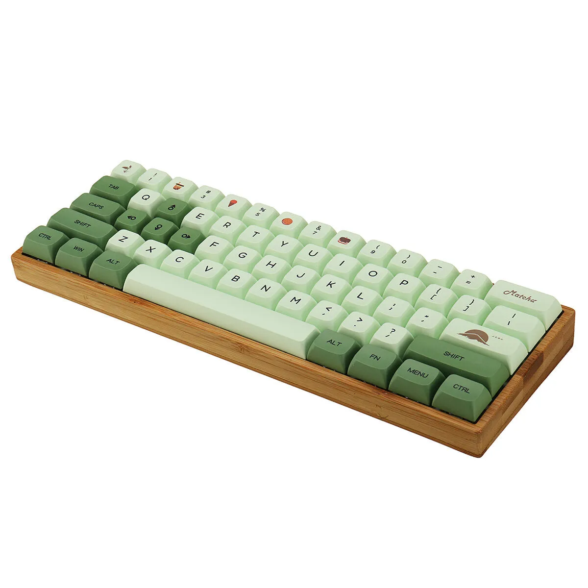 125 Keys Matcha PBT Keycap Set XDA Profile DYE-SUB English/Japanese Custom Keycaps for Mechanical Keyboards
