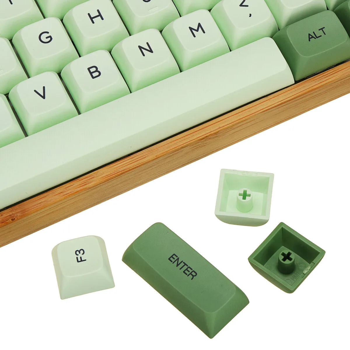125 Keys Matcha PBT Keycap Set XDA Profile DYE-SUB English/Japanese Custom Keycaps for Mechanical Keyboards