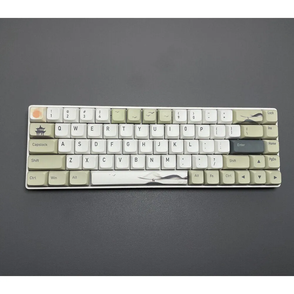 127 Keys Chinese Outside Castle Peak PBT Keycap Set XDA Profile Sublimation Keycaps for Mechanical Keyboards