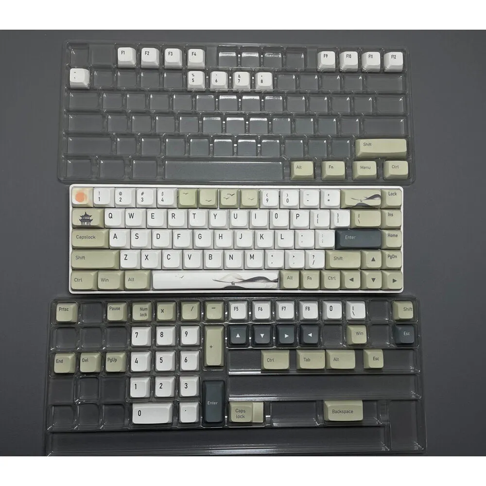 127 Keys Chinese Outside Castle Peak PBT Keycap Set XDA Profile Sublimation Keycaps for Mechanical Keyboards