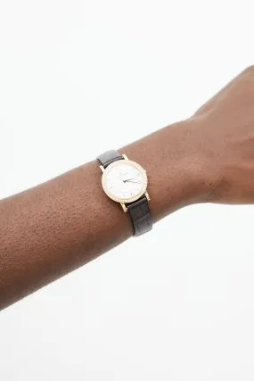 18k Yellow Gold & Leather Watch