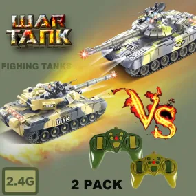 2 PACK RC tanks 2.4G Fighting Battle Tanks with LED Life Indicators