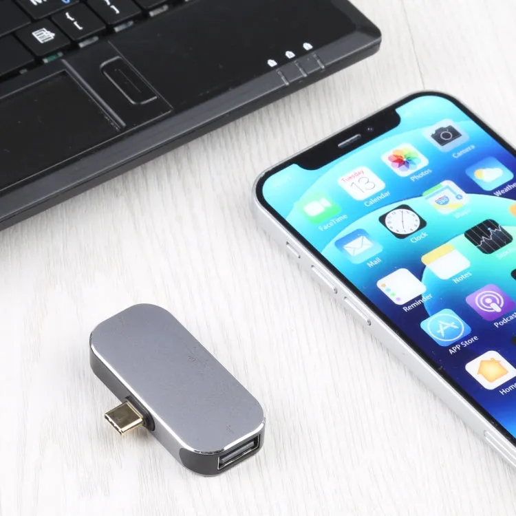 3 in 1 USB-C / Type-C Male to USB-C / Type-C Charging   USB   DP Female Adapter