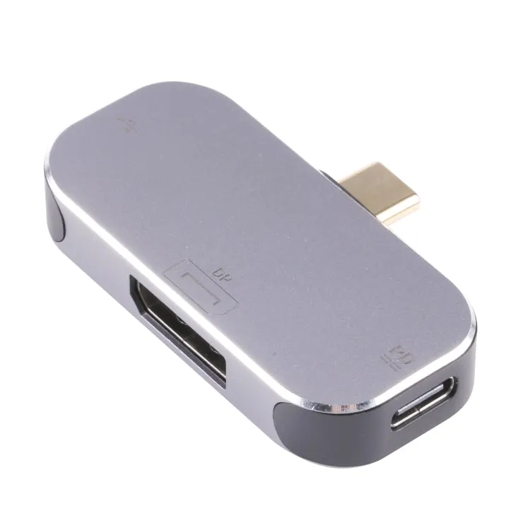 3 in 1 USB-C / Type-C Male to USB-C / Type-C Charging   USB   DP Female Adapter
