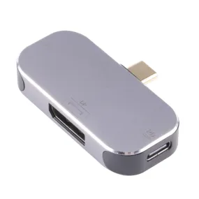 3 in 1 USB-C / Type-C Male to USB-C / Type-C Charging   USB   DP Female Adapter