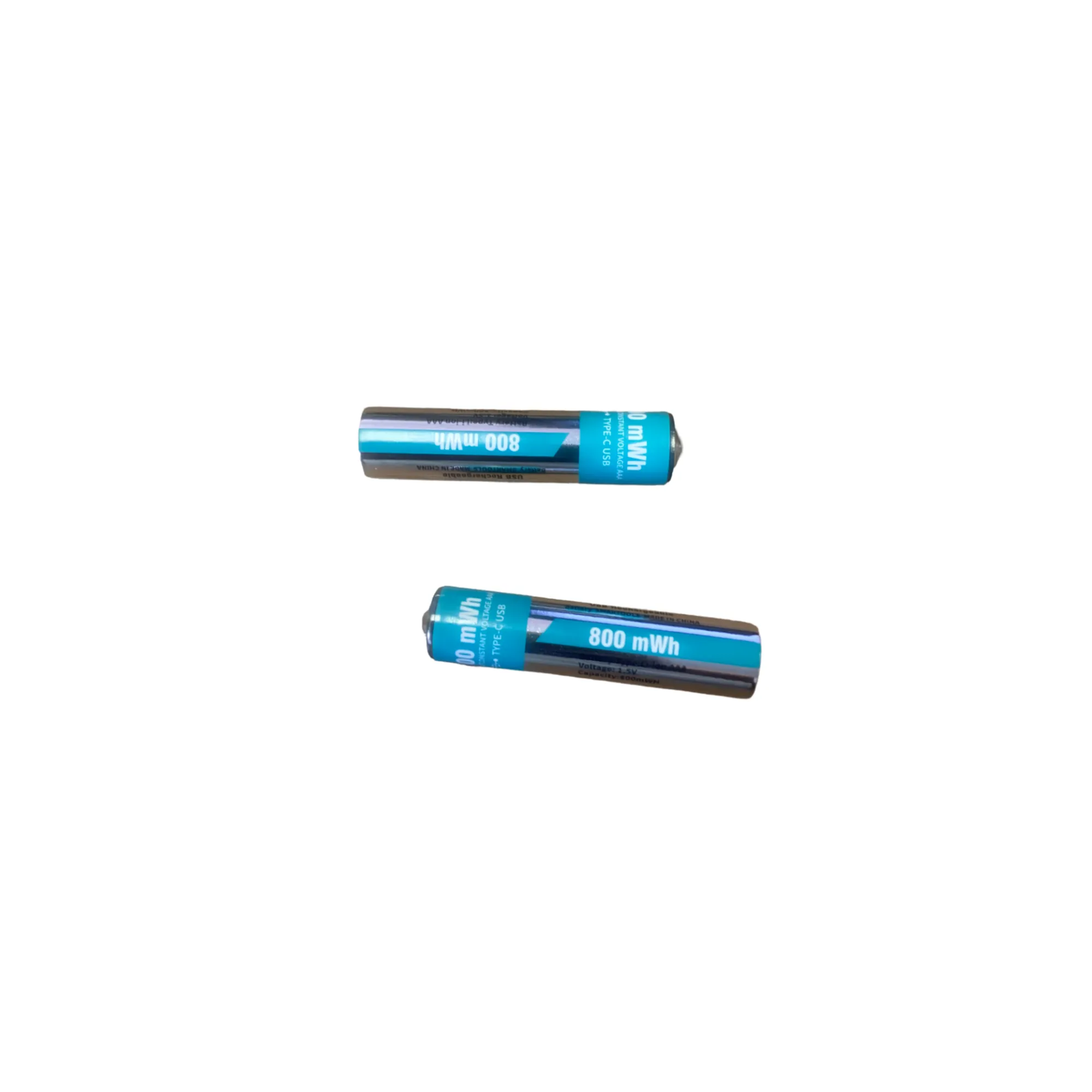 800mWh AAA Rechargeable Lithium Battery With USB Type-C Cable