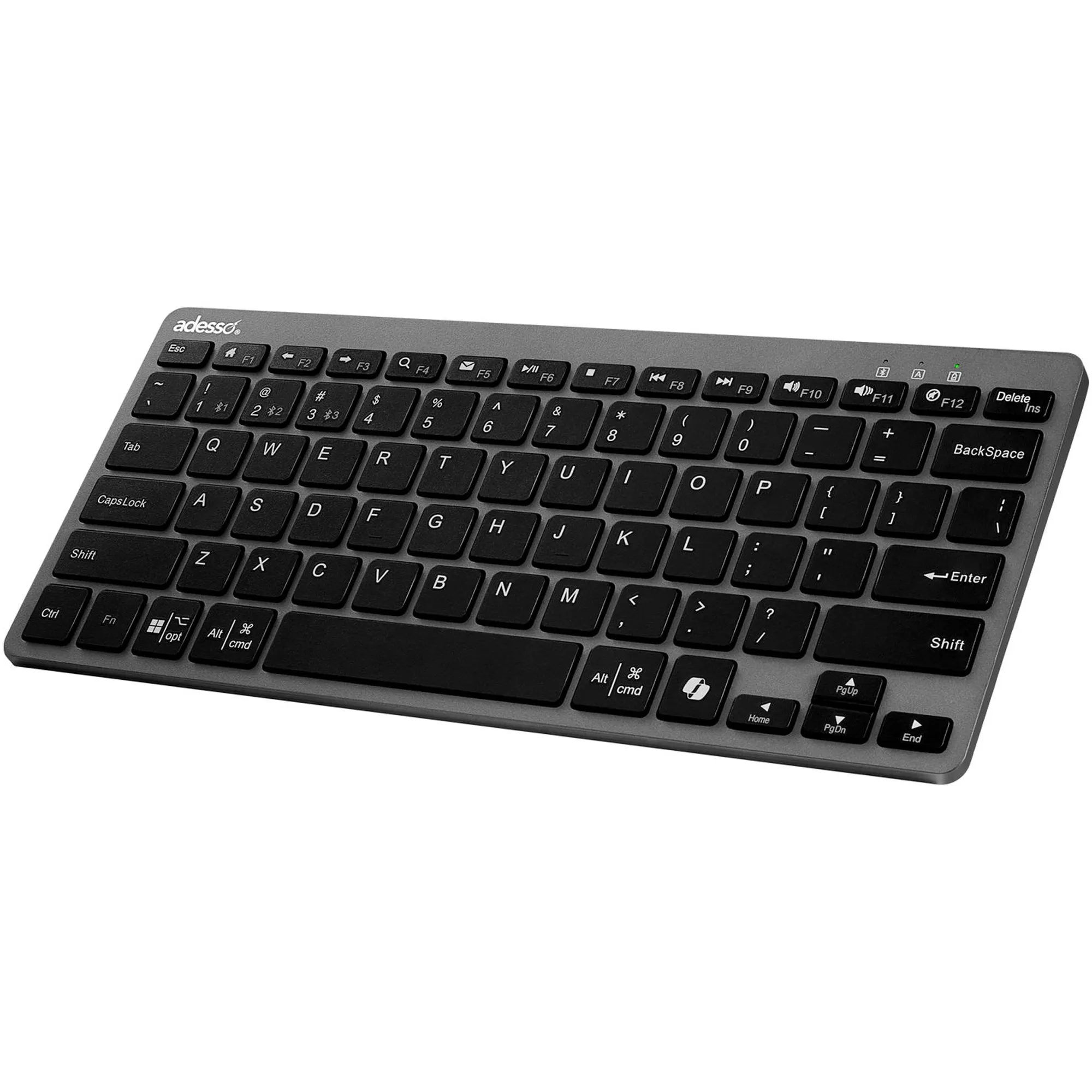 Adesso - Multi OS Bluetooth Scissor Switch Keyboard with CoPilot AI Hotkey - Black and Grey