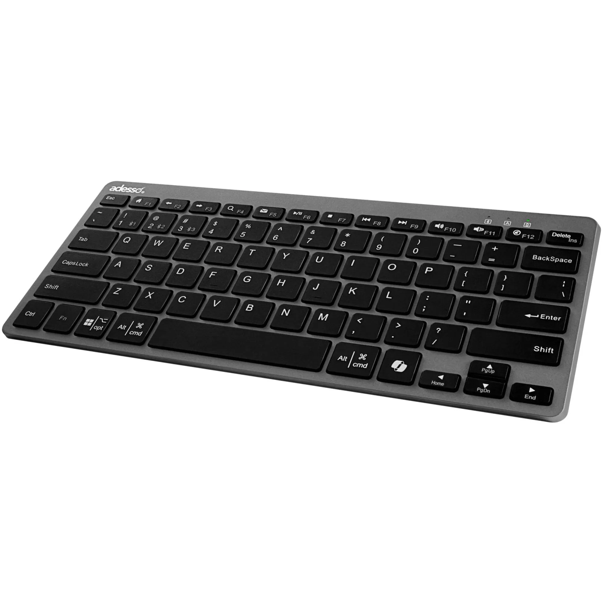 Adesso - Multi OS Bluetooth Scissor Switch Keyboard with CoPilot AI Hotkey - Black and Grey