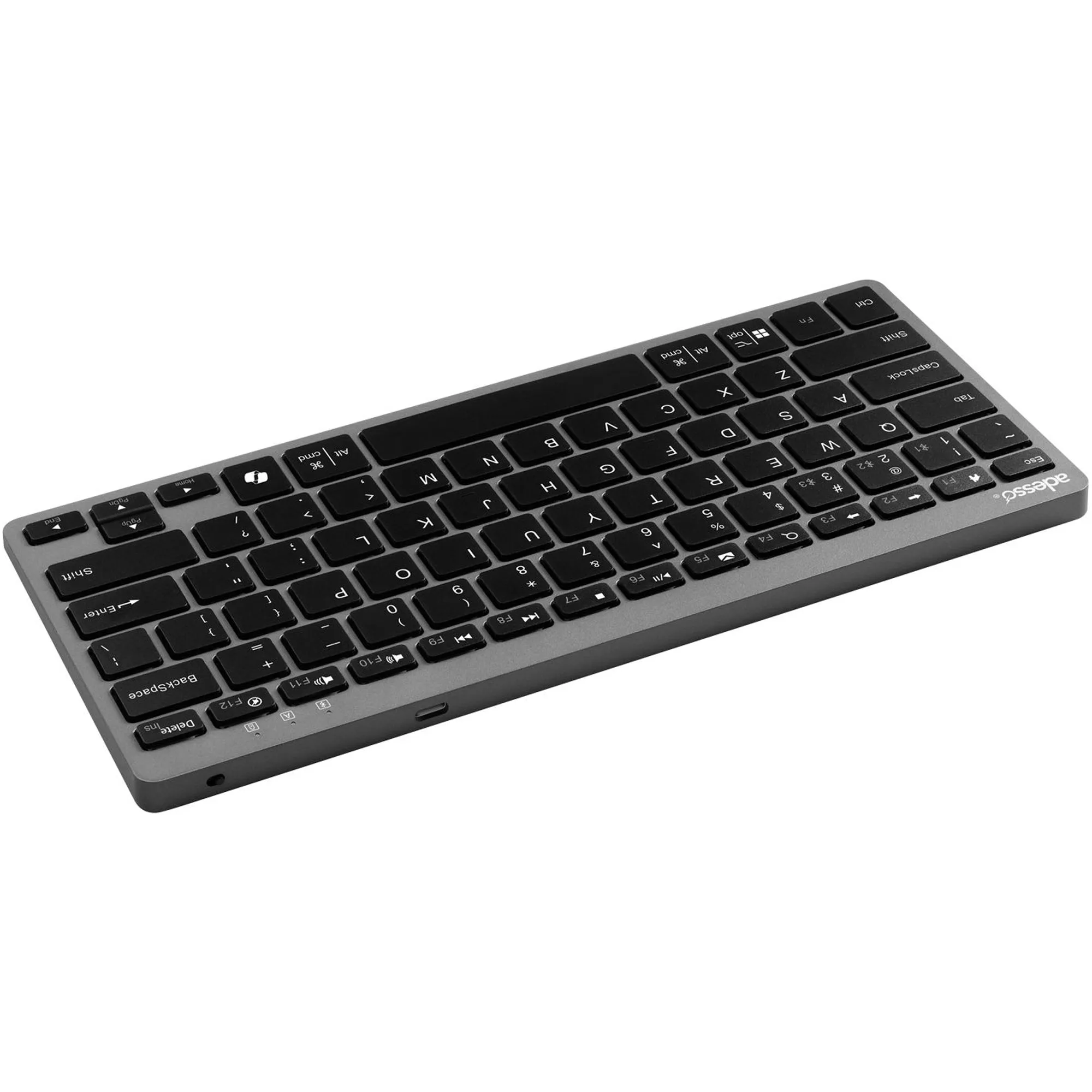 Adesso - Multi OS Bluetooth Scissor Switch Keyboard with CoPilot AI Hotkey - Black and Grey