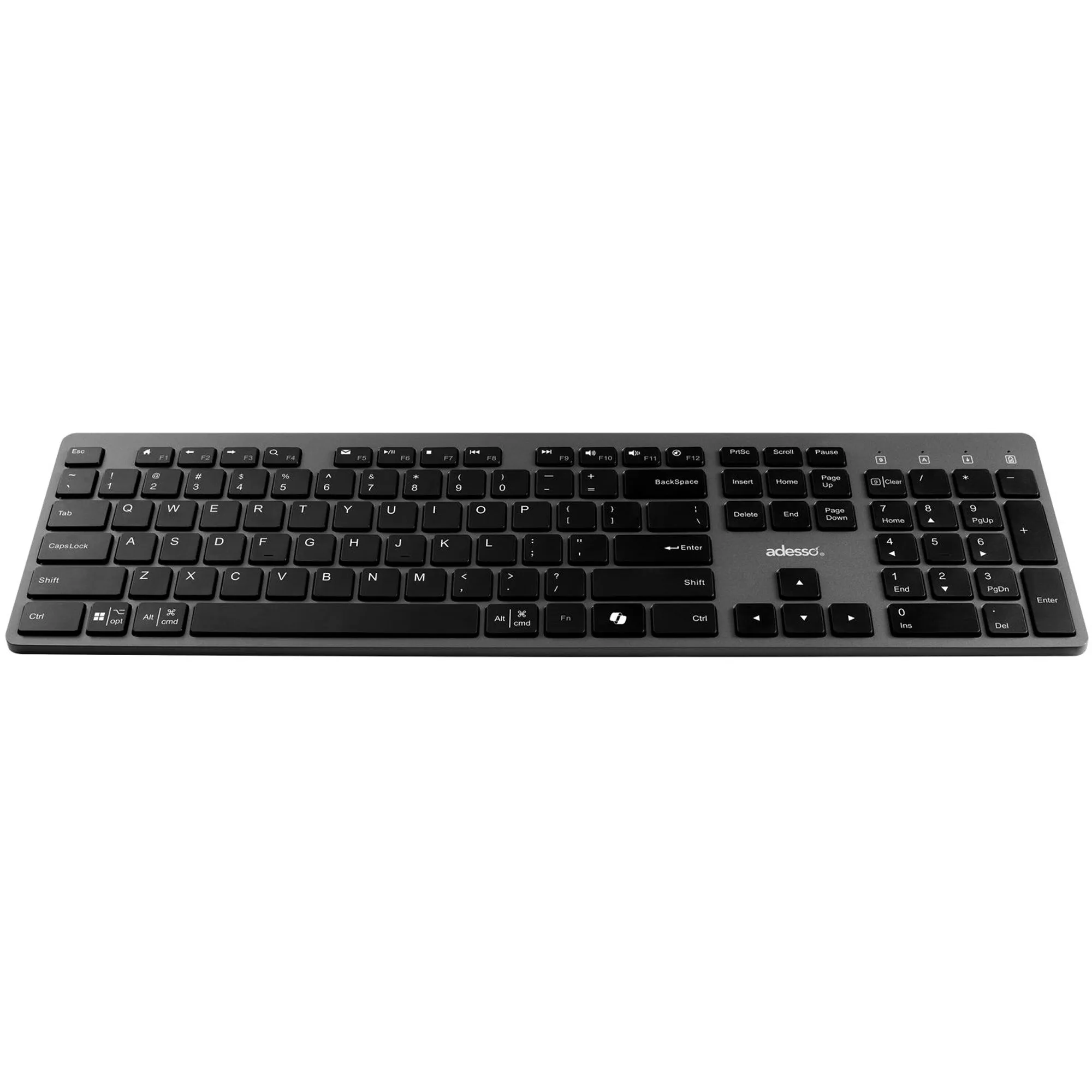 Adesso - Multi OS Wireless Scissor Switch Keyboard and Mouse With a CoPilot AI Hotkey and Quiet Switches - Black and Grey