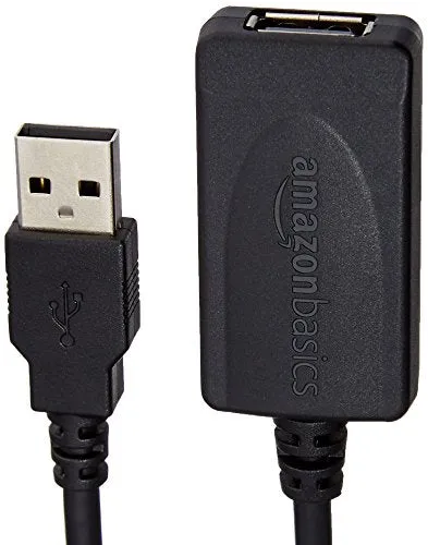 Amazon Basics USB-A 2.0 Extension Cable, for Printer, Mouse or Keyboard, Male to Female, 480Mbps Transfer Speed, 32 Feet, Black