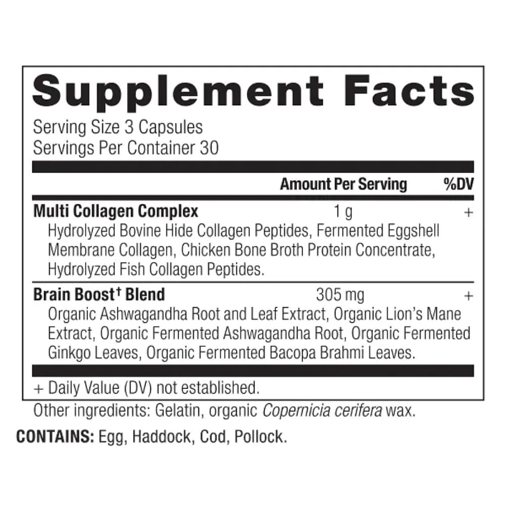 Ancient Nutrition Multi Collagen Brain Boost 90 Capsules