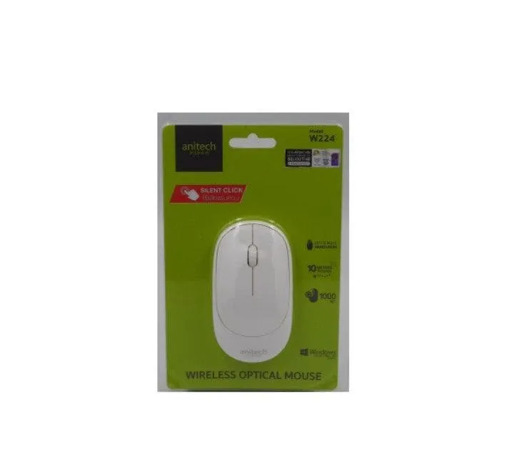 Anitech W224WH Wireless Silent Optical Mouse (White)