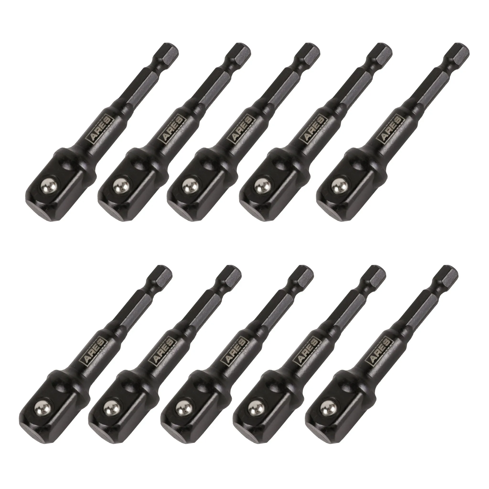 ARES 70390 - 10-Piece 1/2-Inch Drive 3-Inch Impact Grade Socket Adapter Set