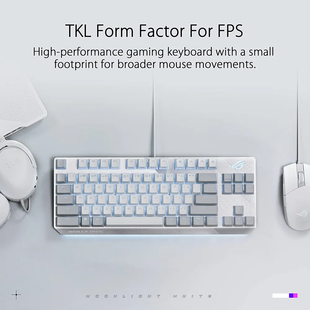 Asus ROG Strix Scope Wired Tenkeyless Gaming Keyboard NX Moonlight