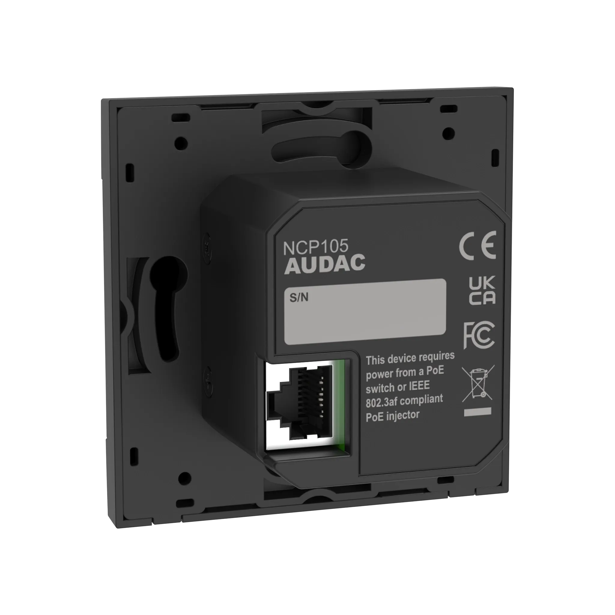 Audac NCP105/B Universal Network/PoE Wall Panel Controller (Black)