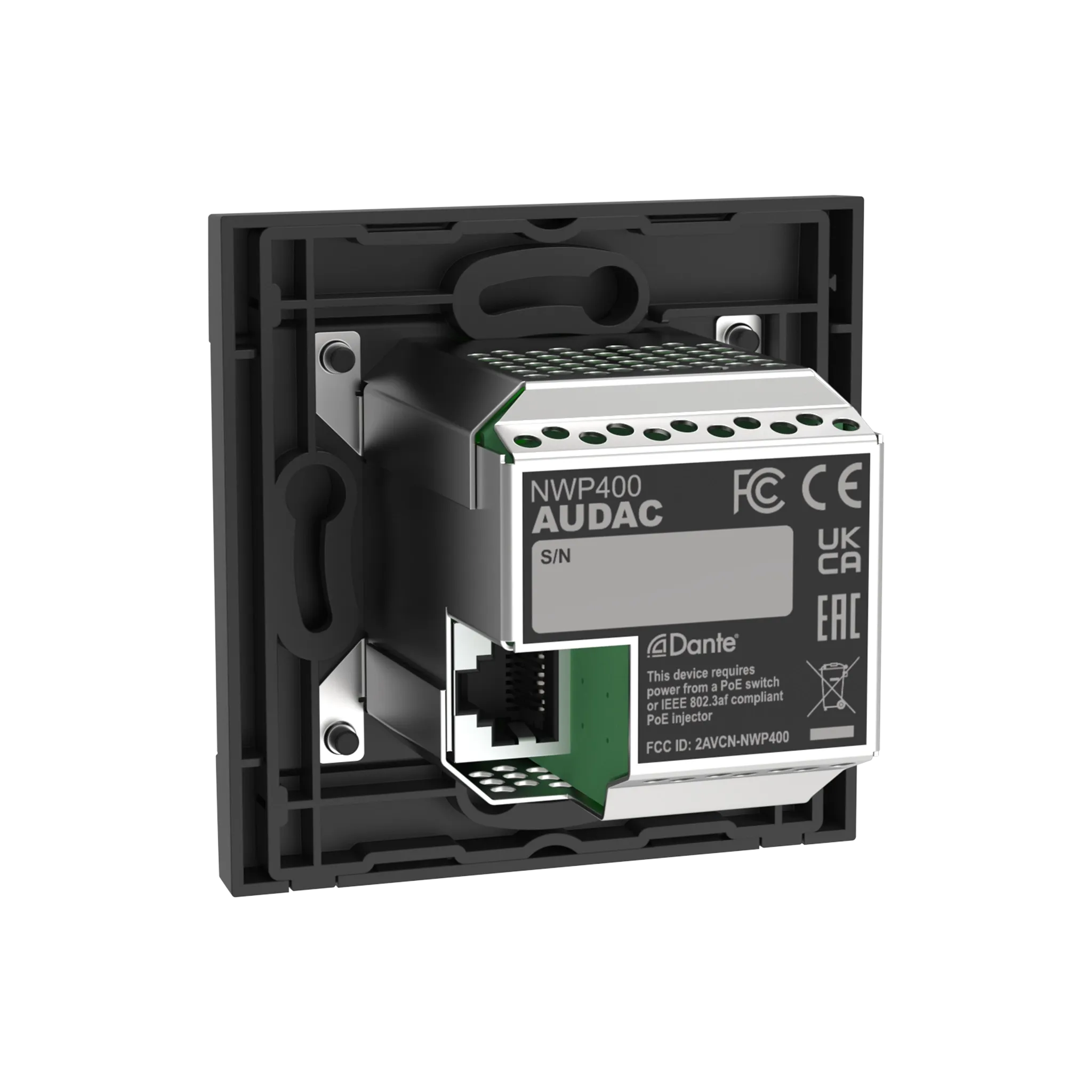 Audac NWP400/B Network Input Panel USB C with Bluetooth (Black)