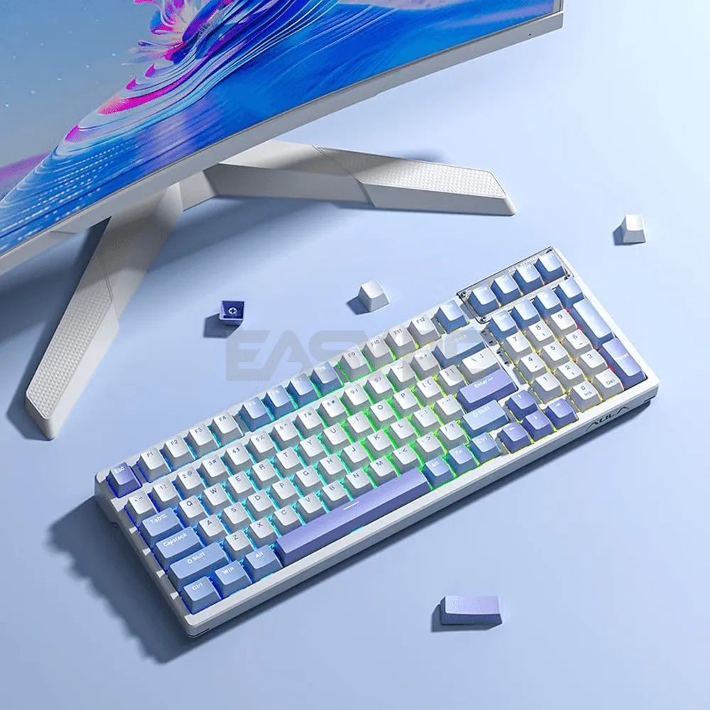 Aula F99 RGB Gaming Mechanical Hotswappable Keyboard Purple