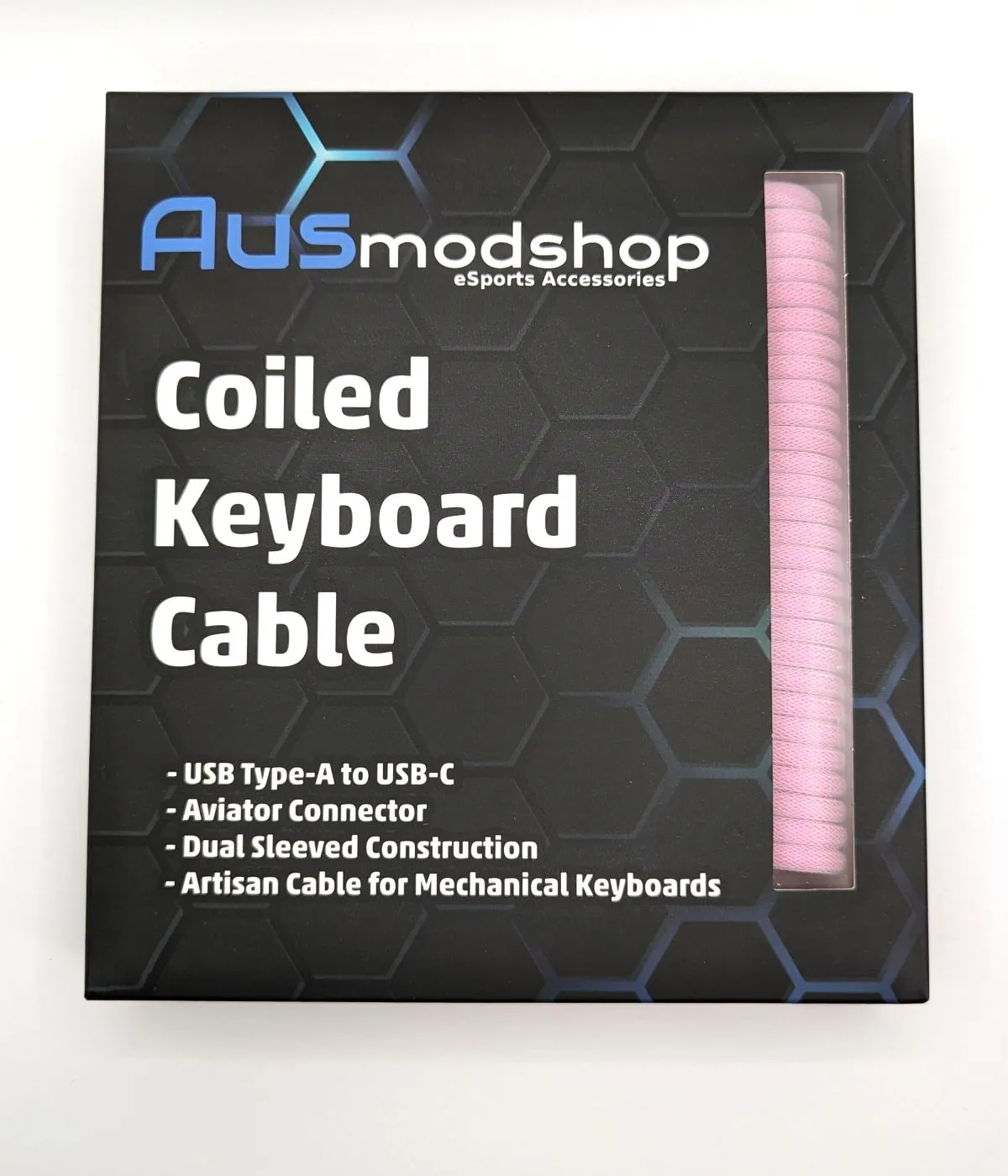 Ausmodshop Coiled Keyboard Cable - Marshmallow