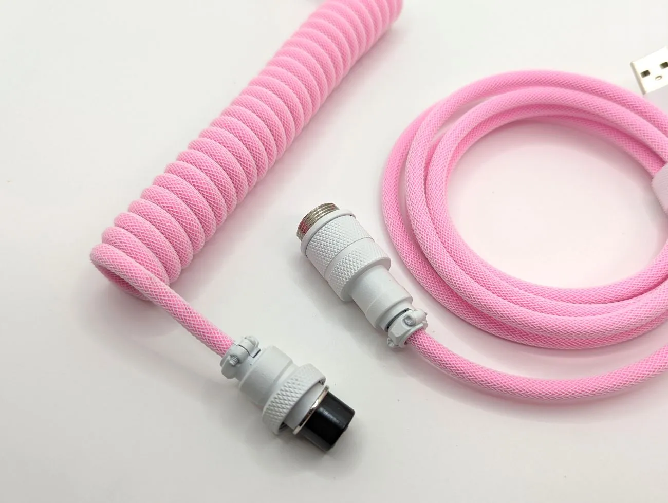 Ausmodshop Coiled Keyboard Cable - Marshmallow