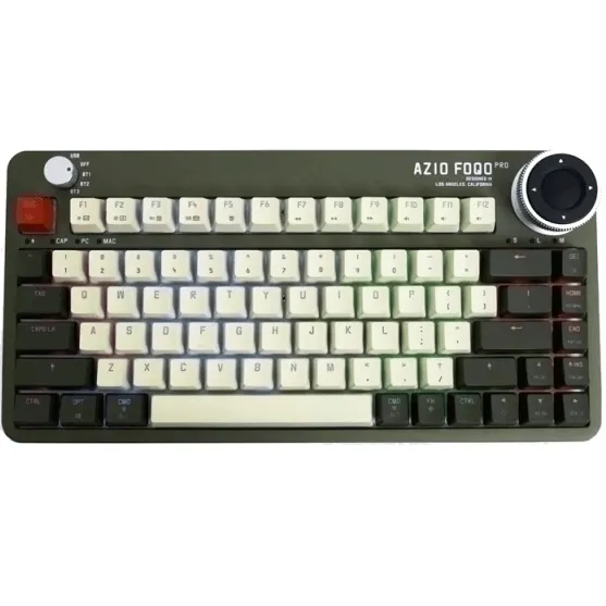 AZIO FOQO Mechanical TKL Keyboard Pro Wireless Hot-Swappable RGB Olive Green Light