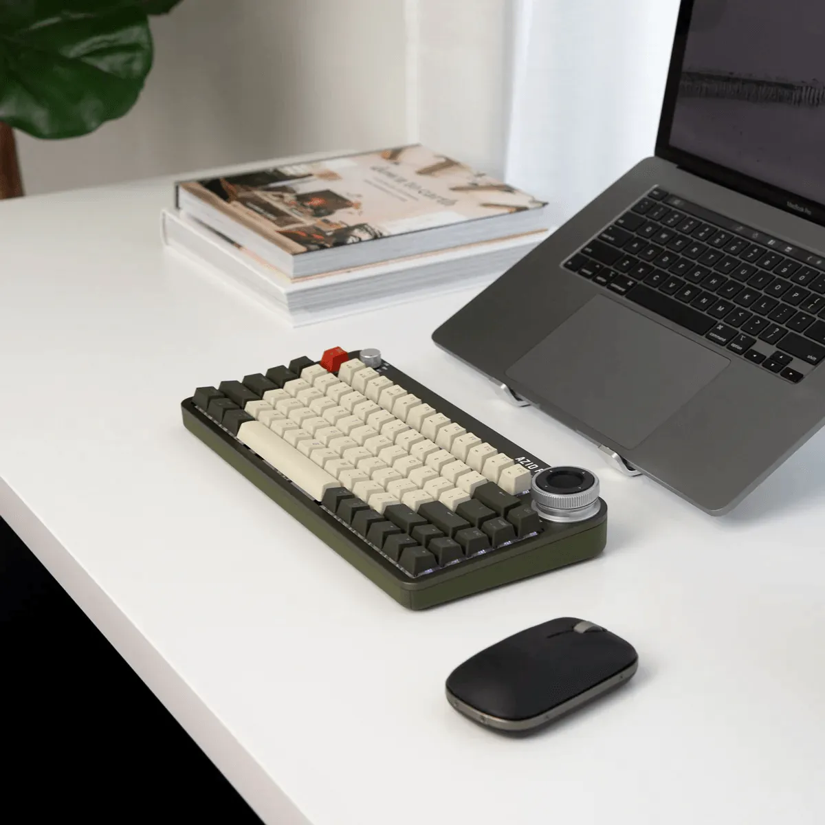 AZIO FOQO Mechanical TKL Keyboard Pro Wireless Hot-Swappable RGB Olive Green Light