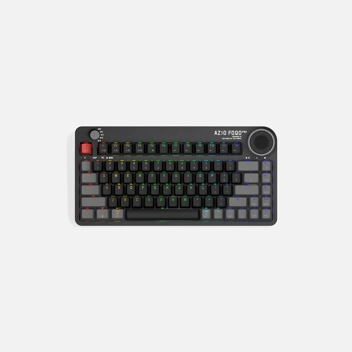 AZIO FOQO Mechanical TKL Keyboard Pro Wireless Hot-Swappable RGB Space Grey Dark