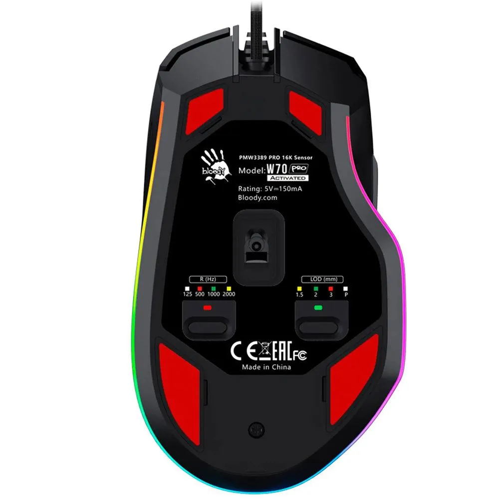 Bloody W70 Pro RGB Wired Gaming Mouse 16000Dpi