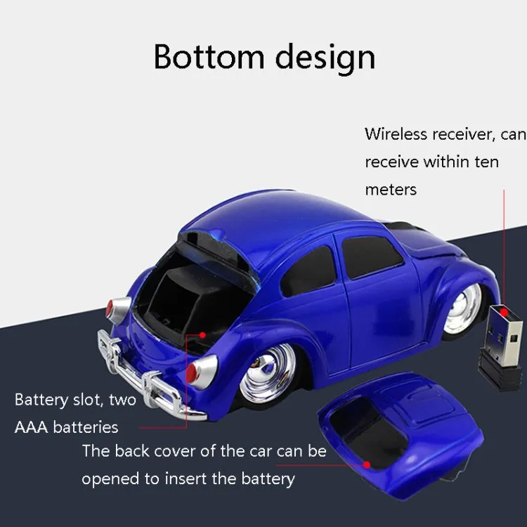 Car-Shaped Wireless Mouse with 1200 DPI and 3 Buttons