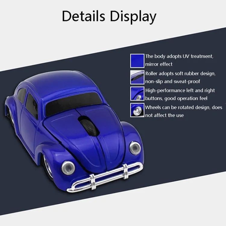 Car-Shaped Wireless Mouse with 1200 DPI and 3 Buttons