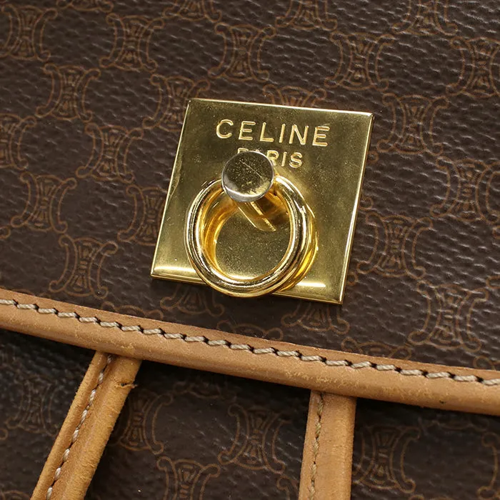 CELINE Backpack Vintage macadam PVC/Tanned Leather Brown beige Women