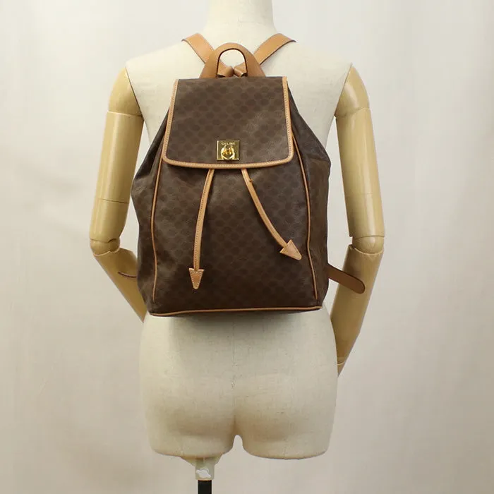 CELINE Backpack Vintage macadam PVC/Tanned Leather Brown beige Women
