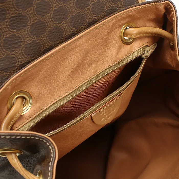 CELINE Backpack Vintage macadam PVC/Tanned Leather Brown beige Women