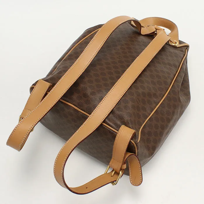 CELINE Backpack Vintage macadam PVC/Tanned Leather Brown beige Women