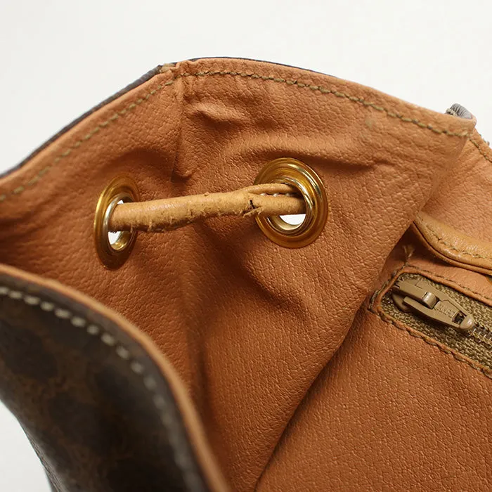 CELINE Backpack Vintage macadam PVC/Tanned Leather Brown beige Women