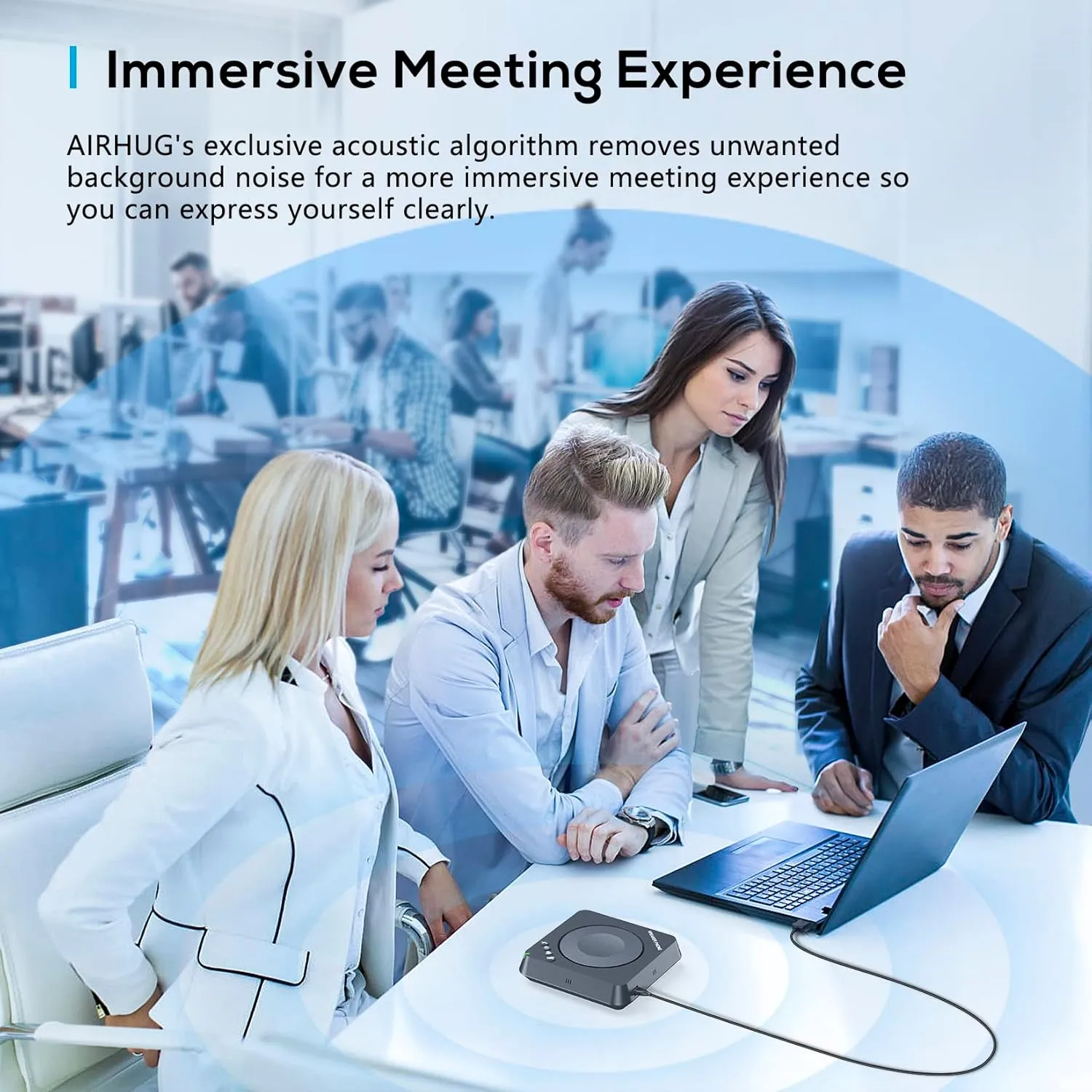 Compact USB Speakerphone for Conferences, Crystal Clear Sound - Fits 6 People