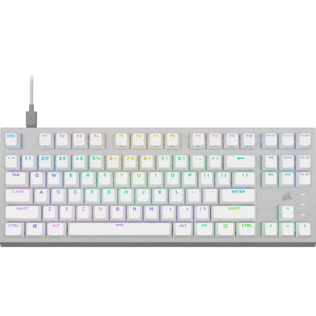【優惠價】Corsair K60 PRO TKL RGB Tenkeyless Optical-Mechanical Gaming Keyboard — CORSAIR OPX Switch White 白色 CH-911D11A-NA