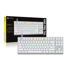 【優惠價】Corsair K60 PRO TKL RGB Tenkeyless Optical-Mechanical Gaming Keyboard — CORSAIR OPX Switch White 白色 CH-911D11A-NA