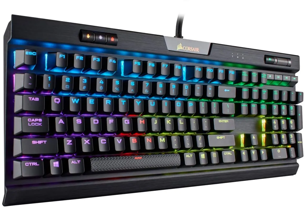 Corsair Keyboard K70 RGB MK.2 Rapidfire Mechanical Gaming Keyboard - USB Passthrough & Media Controls - Fastest & Linear - Cherry MX Speed - RGB LED Backlit