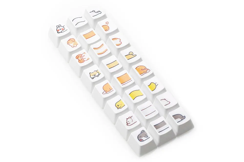 Cute Little Puppy Keycap Meme Keycap Dye Subbed keycaps for mx stem Gaming Mechanical Keyboards OEM Profile R4 Bunny Cat Shark