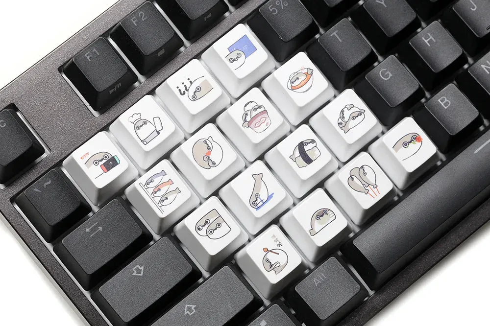 Cute Little Seal Keycap Meme Keycap Dye Subbed keycaps for mx stem Gaming Mechanical Keyboards Funny
