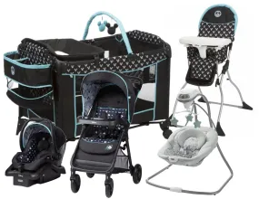 Disney Baby Mickey Mouse with Car Seat Playard Swing High Chair Combo Set Blue