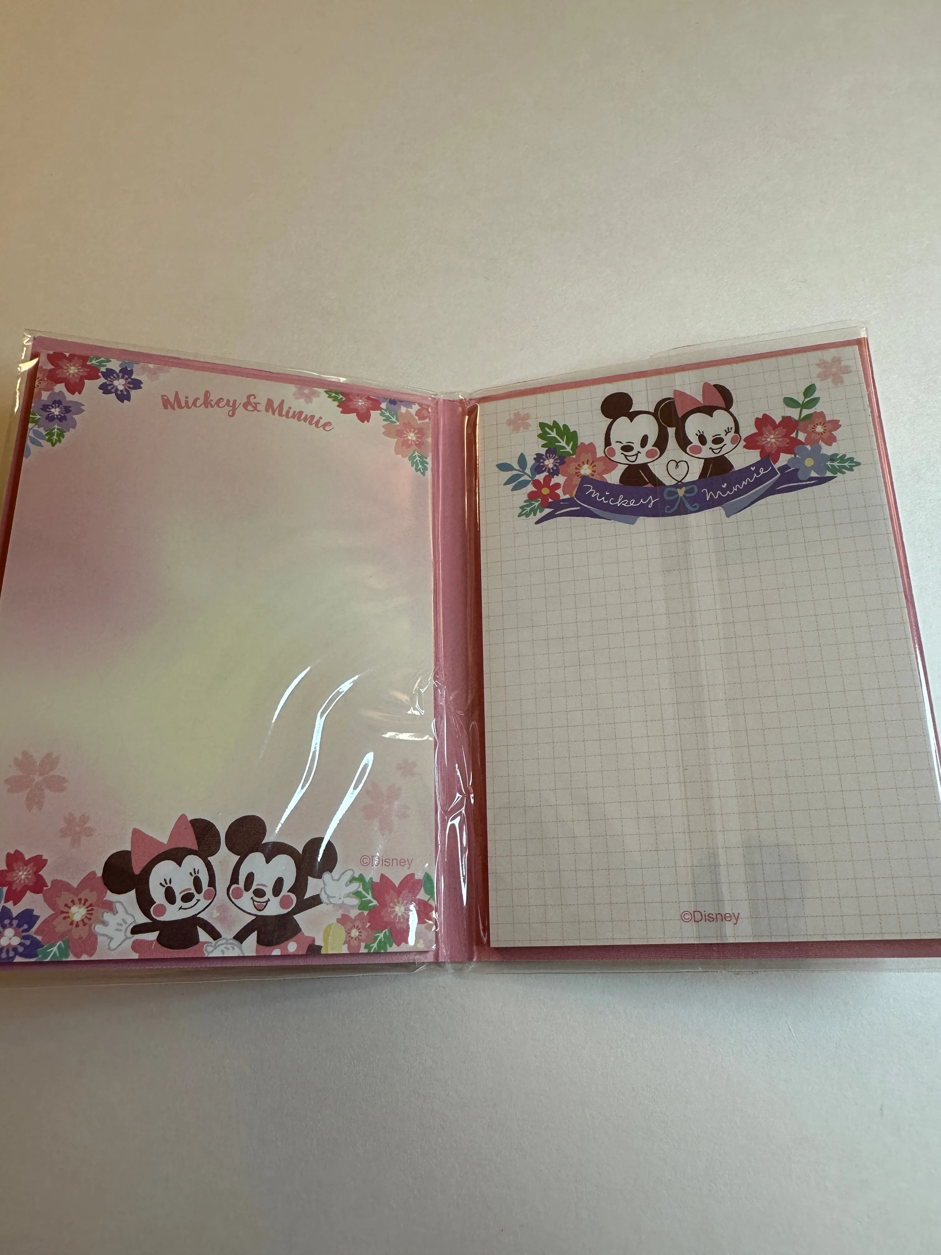 Disney Mickey & Minnie Mouse Fold Out Deadstock Small Memo Pad