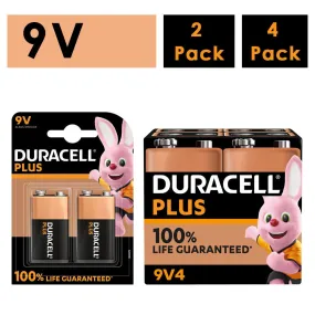 Duracell Plus Power 9V 6LR61 MN1604 PP3 Alkaline Batteries Smoke Alarm