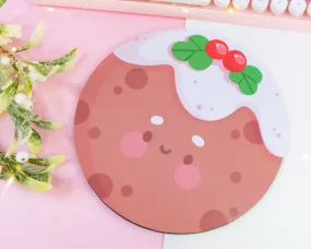 Figgy Pudding Christmas Mouse Pad | Kawaii Holiday Desk Mat for Festive Vibes