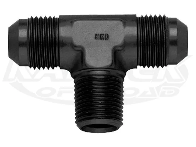 Fragola AN -10 Black Anodized Aluminum Tee With 1/2" NPT National Pipe Tapered On The Side Fittings