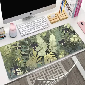 Hidden Black Cats Cozy Green Aesthetic Large Gaming Deskpad Mousepad S-XXL